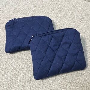 Vera Bradley Navy Quilted Pouches